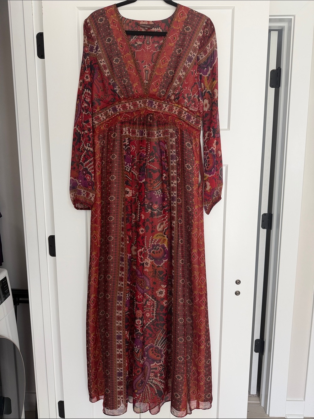 Anthropologie Ranna Gill Red Boho Maxi Dress